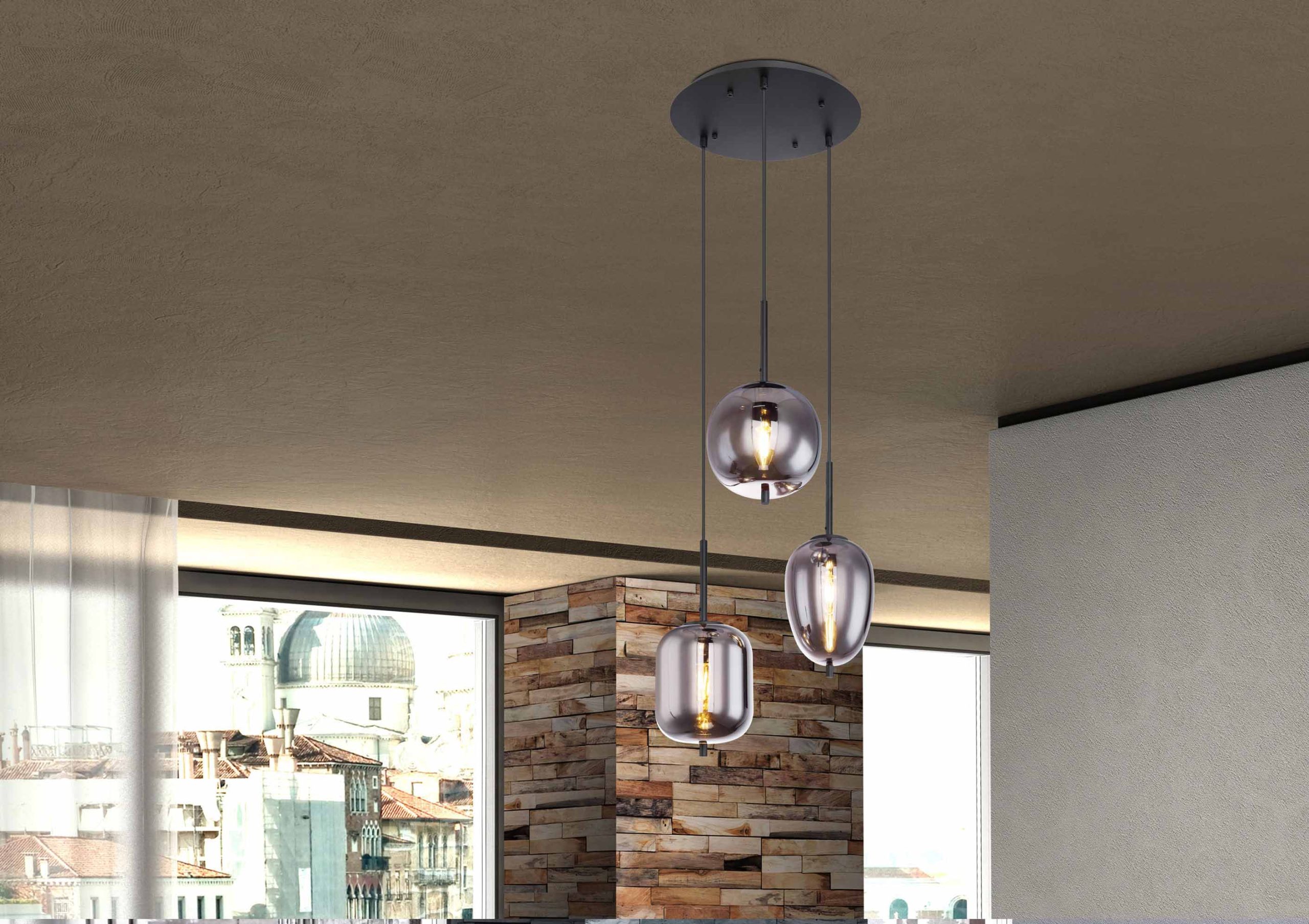 Plafonnier moderne en métal noir Globo Blacky – Image 3