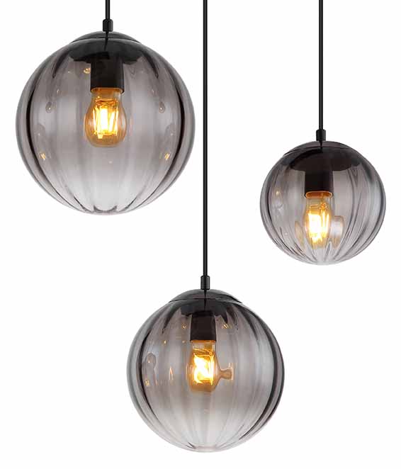 Suspension contemporaine avec boules noires Globo Dallerta – Image 3