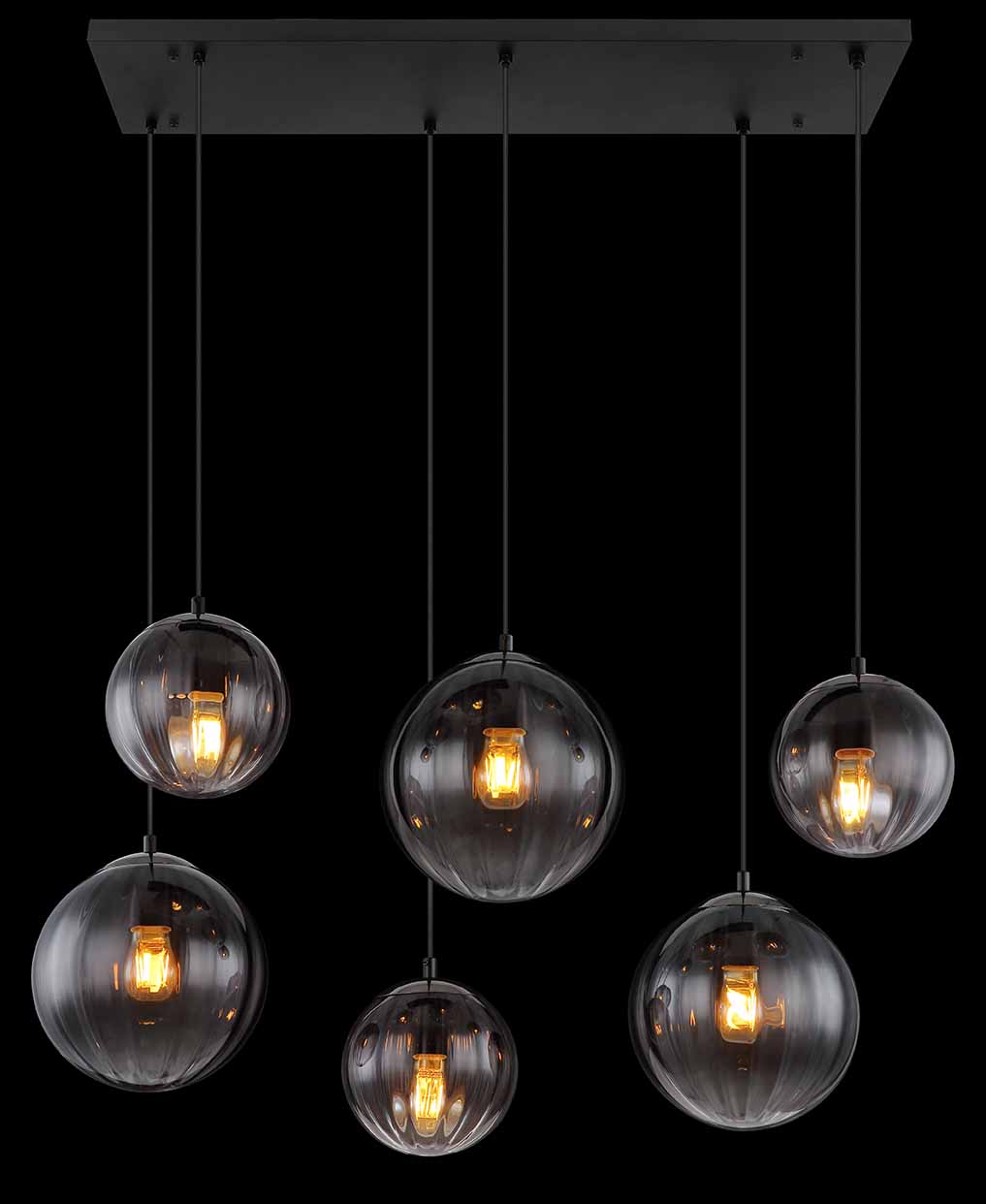 Suspension contemporaine avec boules noires Globo Dallerta – Image 5