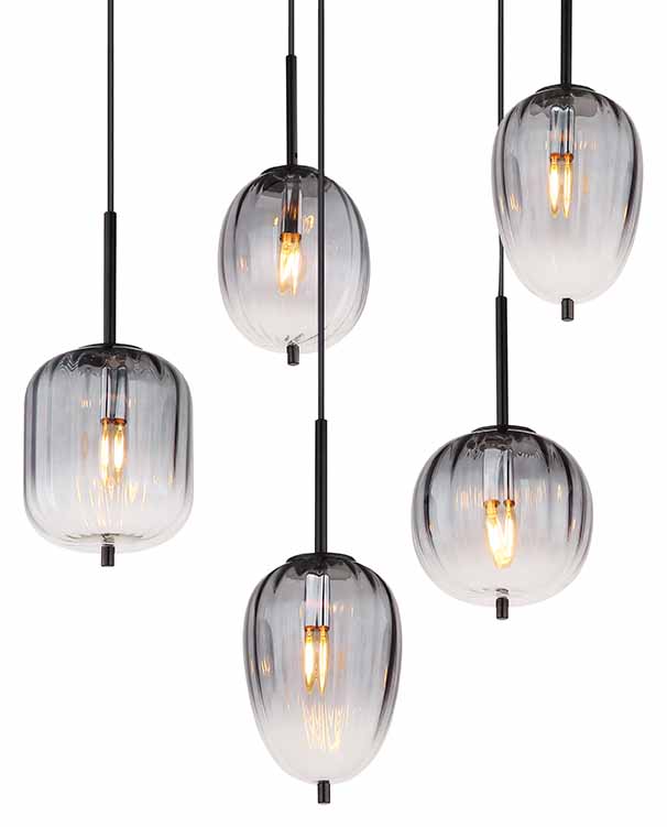 Suspension moderne en métal noir Globo Attila – Image 3