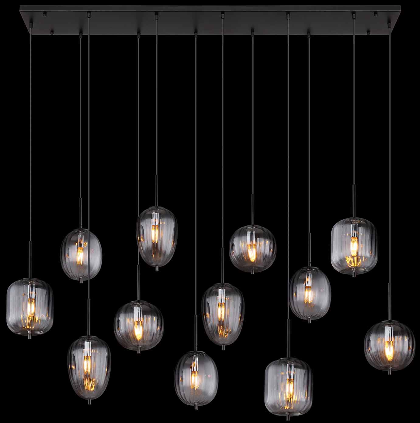 Suspension moderne en métal noir Globo Attila – Image 5