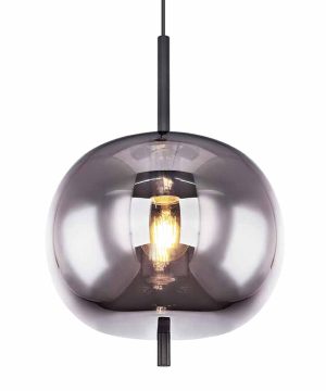 Alternative view of Suspension moderne ronde en laiton Globo Blacky I