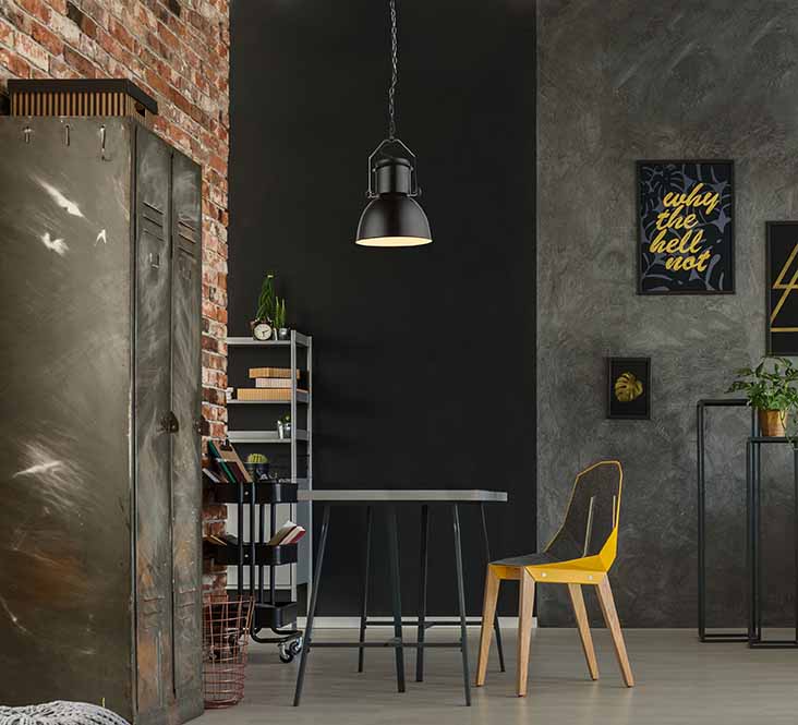 Suspension industrielle en métal noir Globo Kutum – Image 3