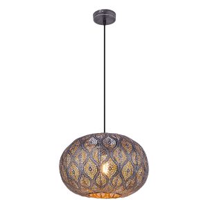 lampe-suspendue-orientale-en-métal-argent-globo-solera-15344slmds