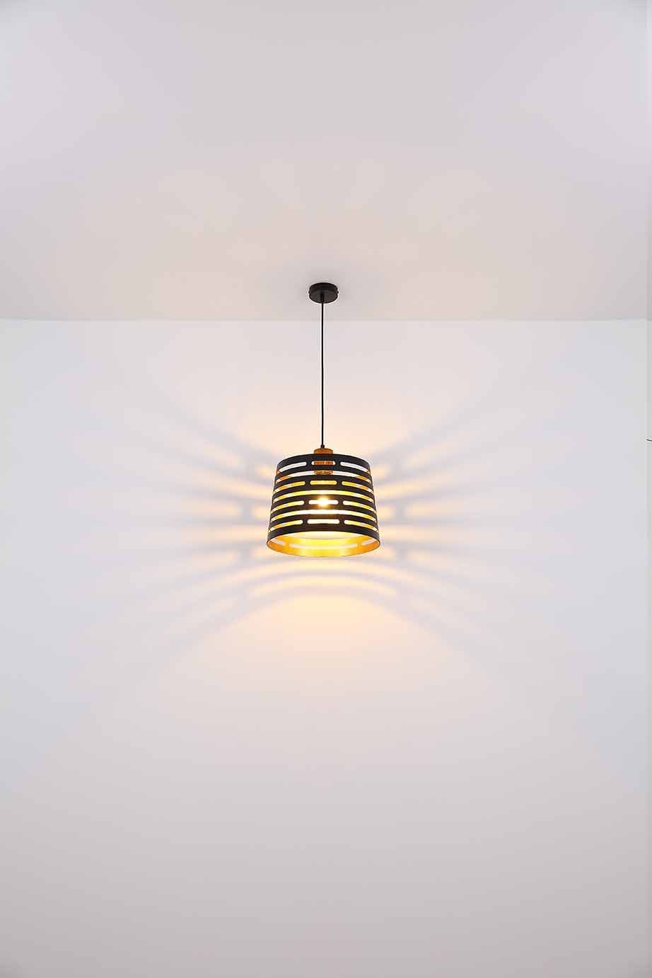 Lampe suspendue rétro en métal noir Globo Ablona – Image 5