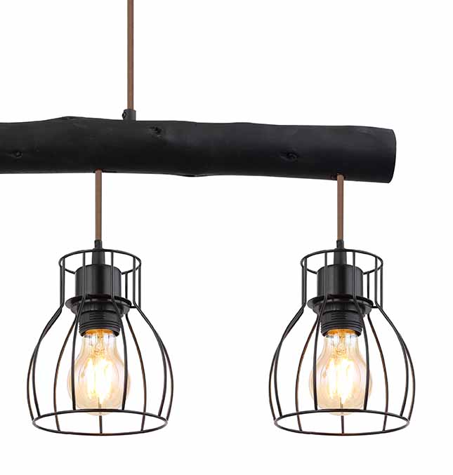 Suspension rétro en métal noir Globo Mina – Image 3