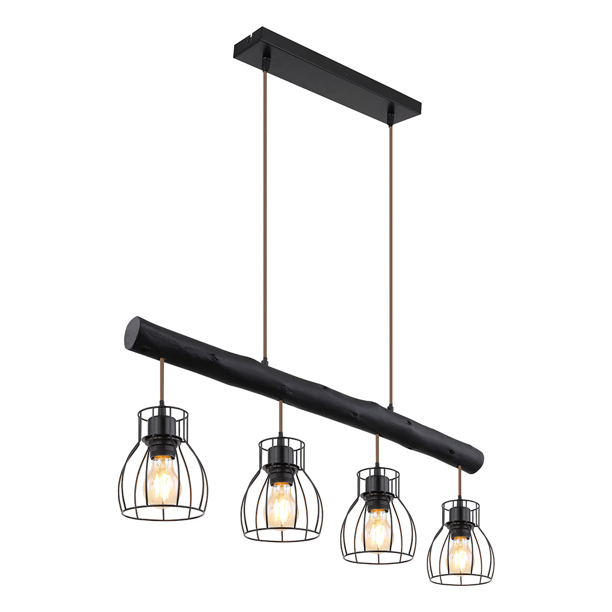 lampe-suspendue-rétro-en-métal-noir-globo-mina-15326-4nb