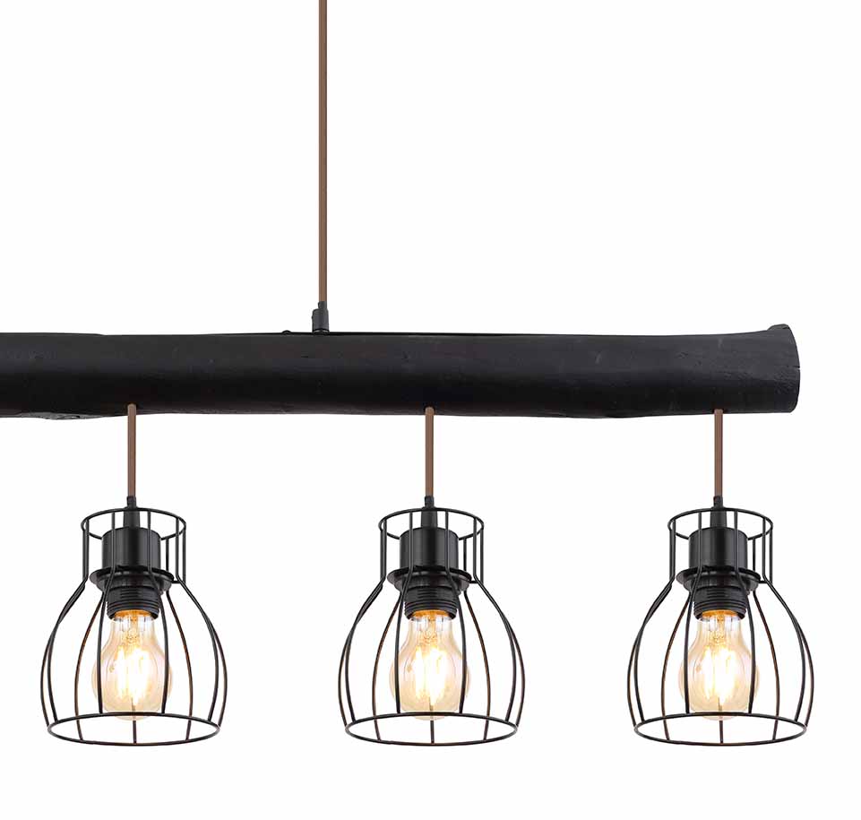 Suspension en métal noir rétro Globo Mina – Image 3