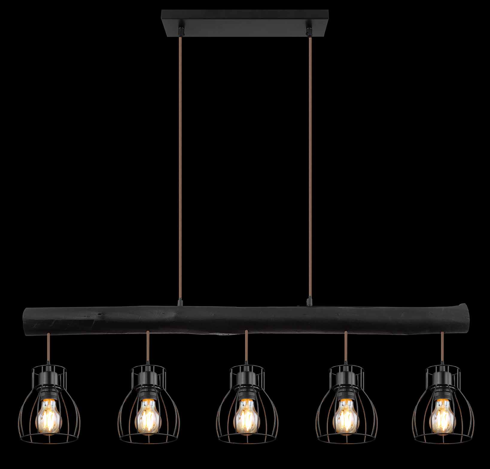 Suspension en métal noir rétro Globo Mina – Image 5