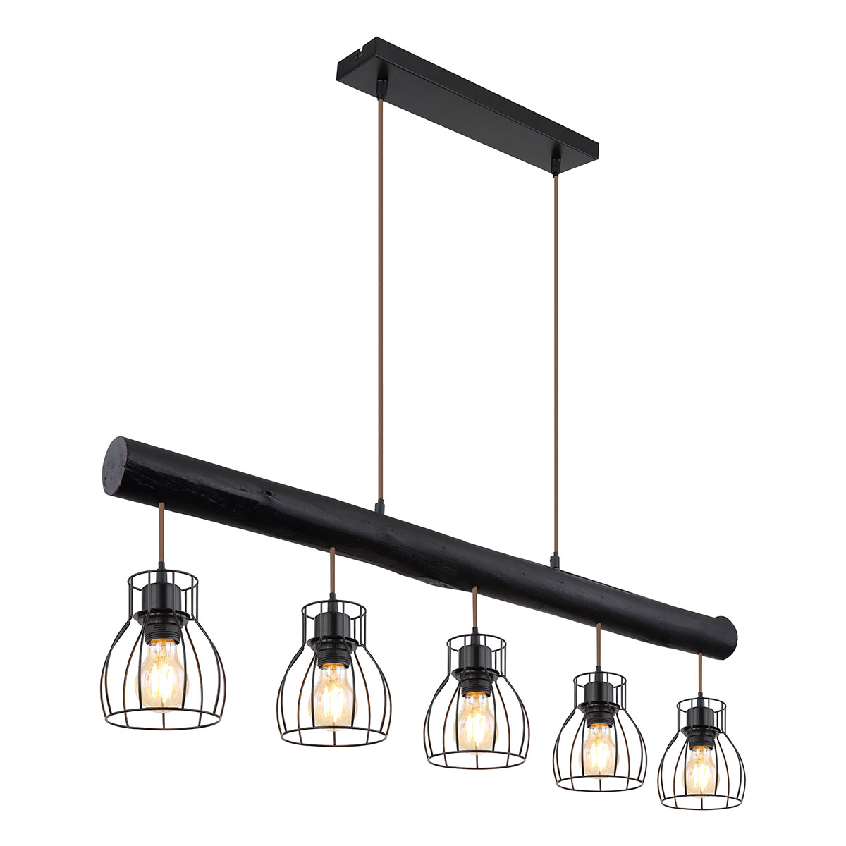 lampe-suspendue-rétro-en-métal-noir-globo-mina-15326-5nb