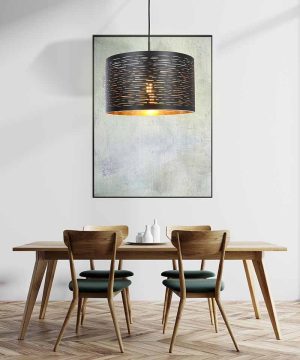 Alternative view of Plafonnier rétro en métal noir Globo Tunno