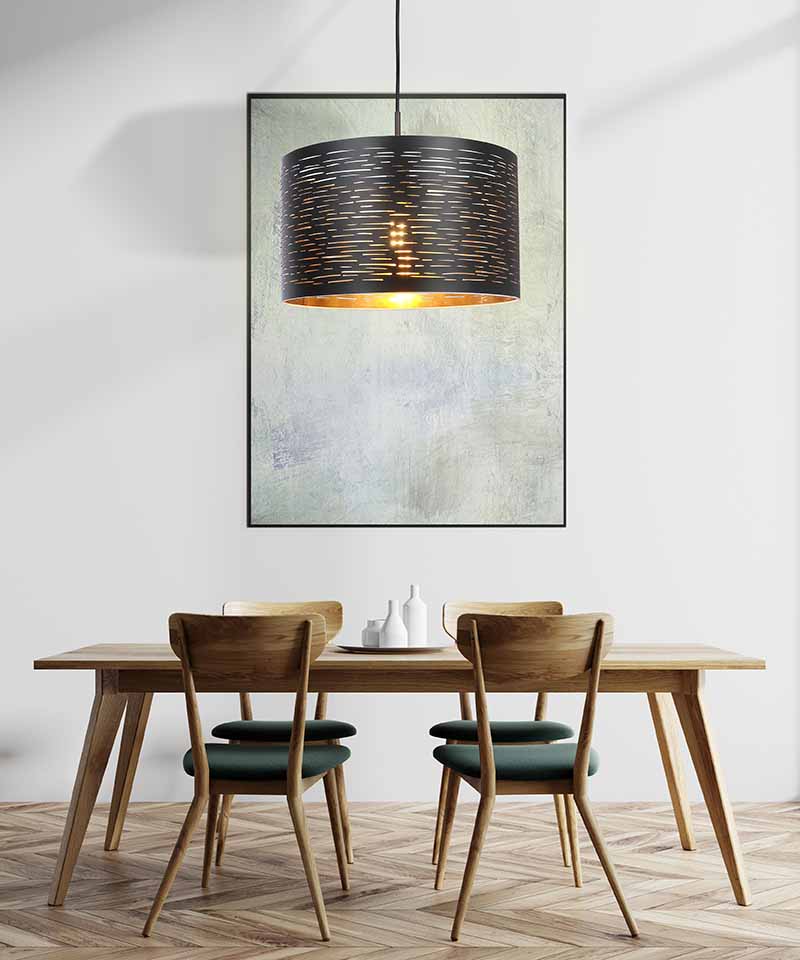 Plafonnier rétro en métal noir Globo Tunno – Image 2