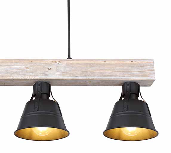 Lampe suspendue rurale en bois naturel Globo Gunther – Image 3