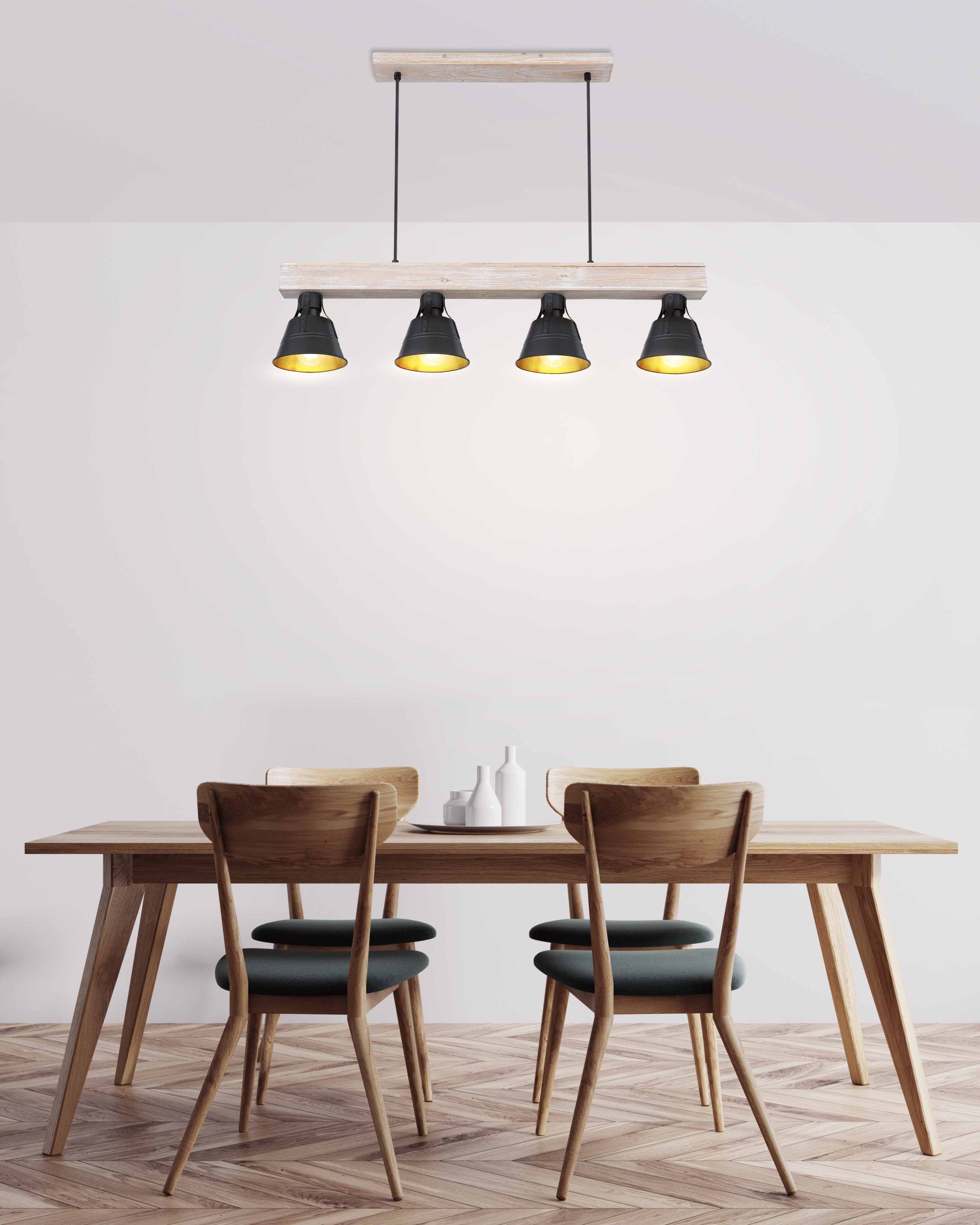 Lampe suspendue rurale en bois naturel Globo Gunther – Image 4