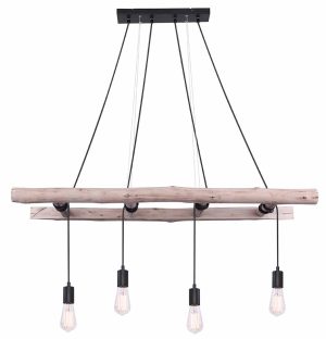 Alternative view of Suspension rustique en bois naturel Globo Irmgard