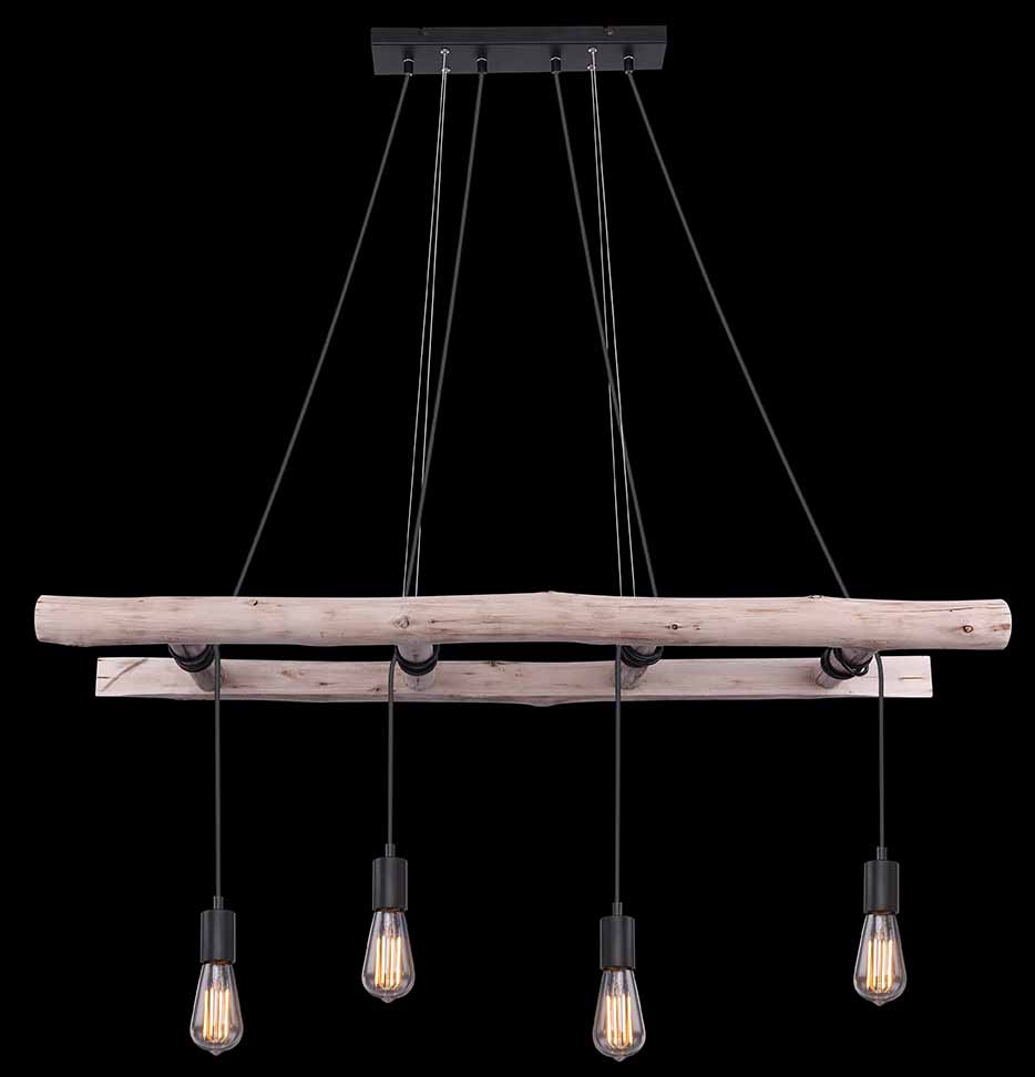 Suspension rustique en bois naturel Globo Irmgard – Image 5