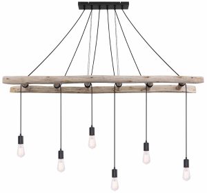 Alternative view of Suspension en bois naturel style rustique Globo Irmgard