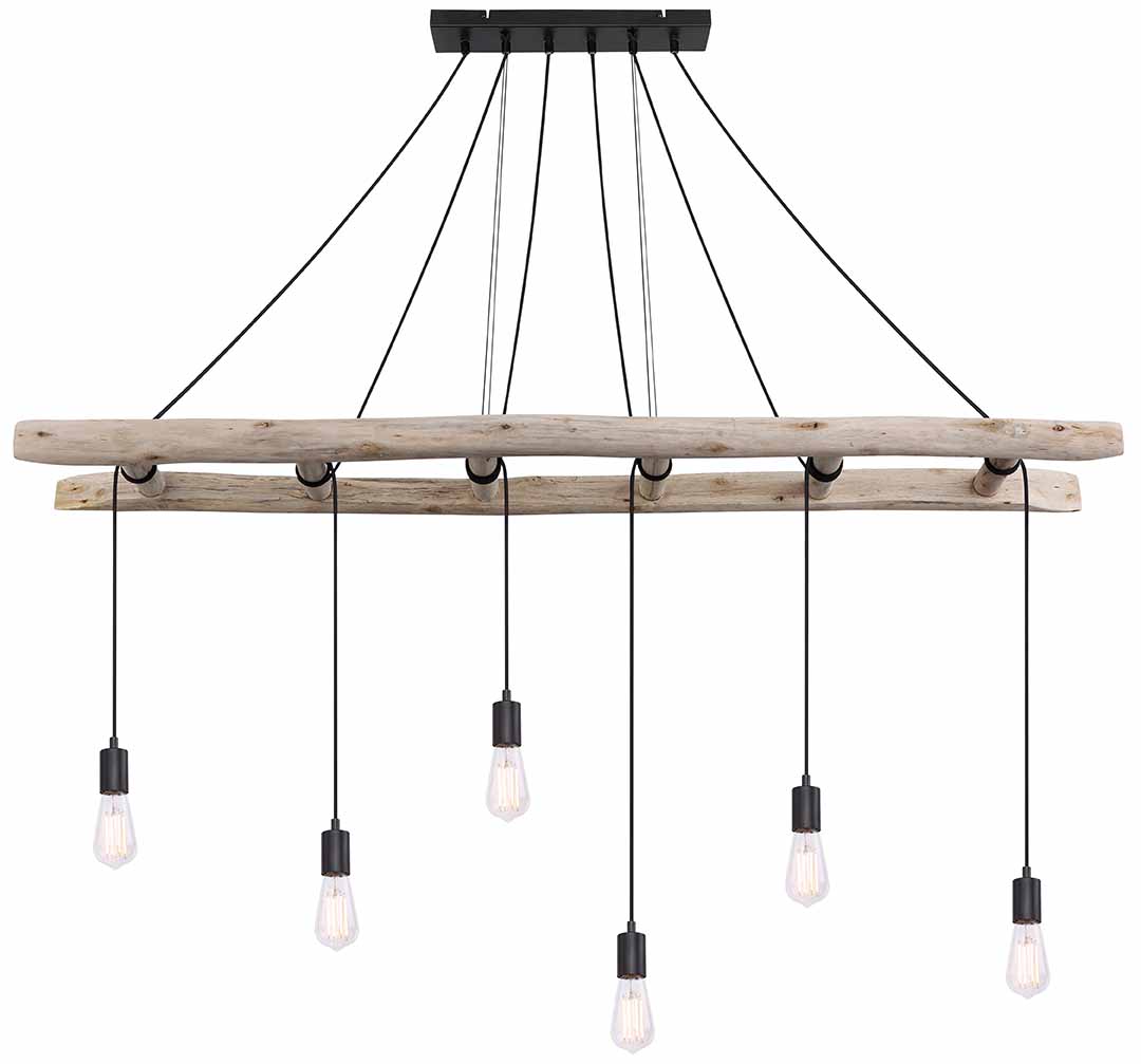 Suspension en bois naturel style rustique Globo Irmgard – Image 2
