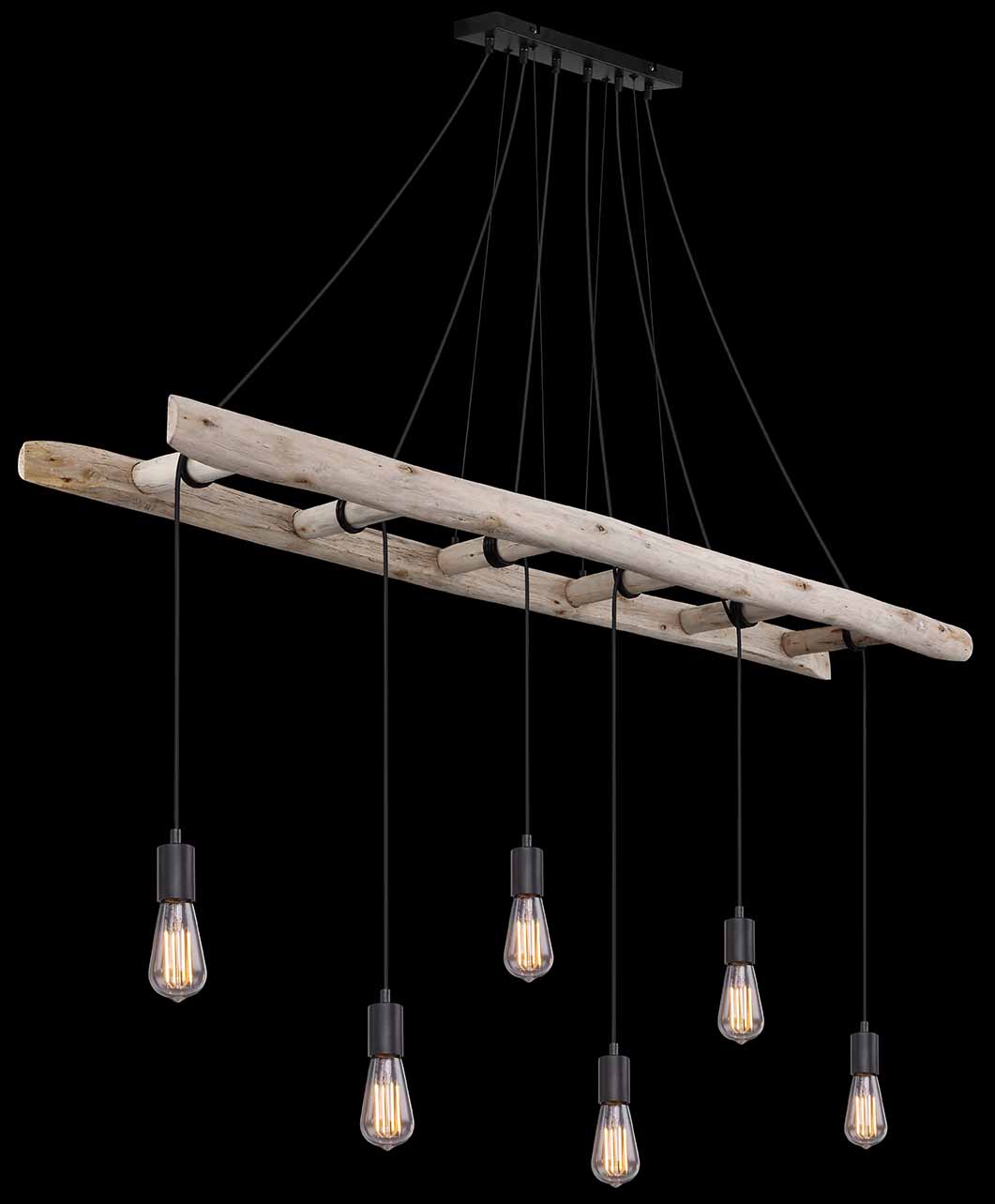 Suspension en bois naturel style rustique Globo Irmgard – Image 4