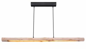 Alternative view of Lampe suspendue rurale en métal noir en forme de poutre Globo Mella