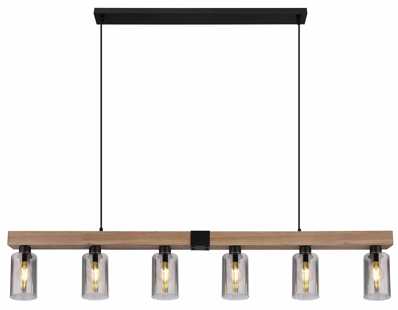 Lampe suspendue rurale en métal noir Globo Hadera – Image 2