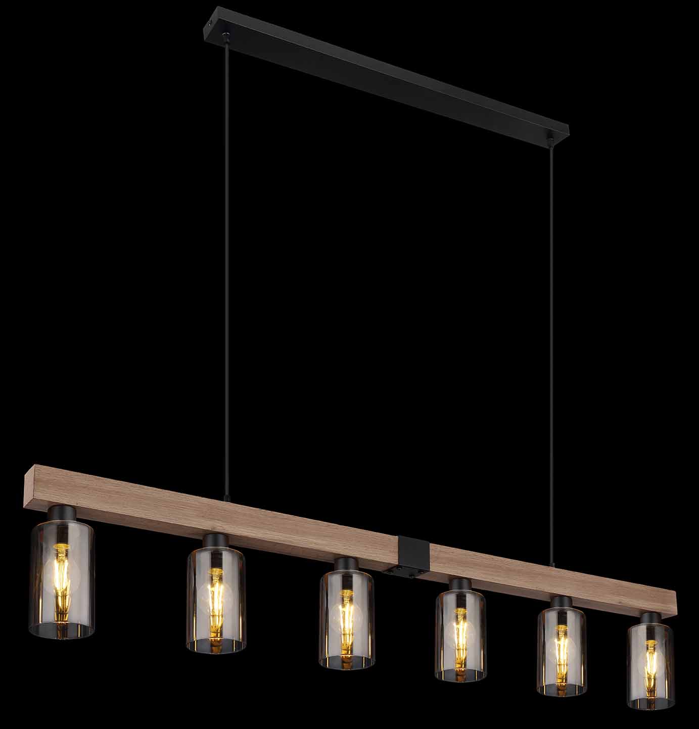 Lampe suspendue rurale en métal noir Globo Hadera – Image 4