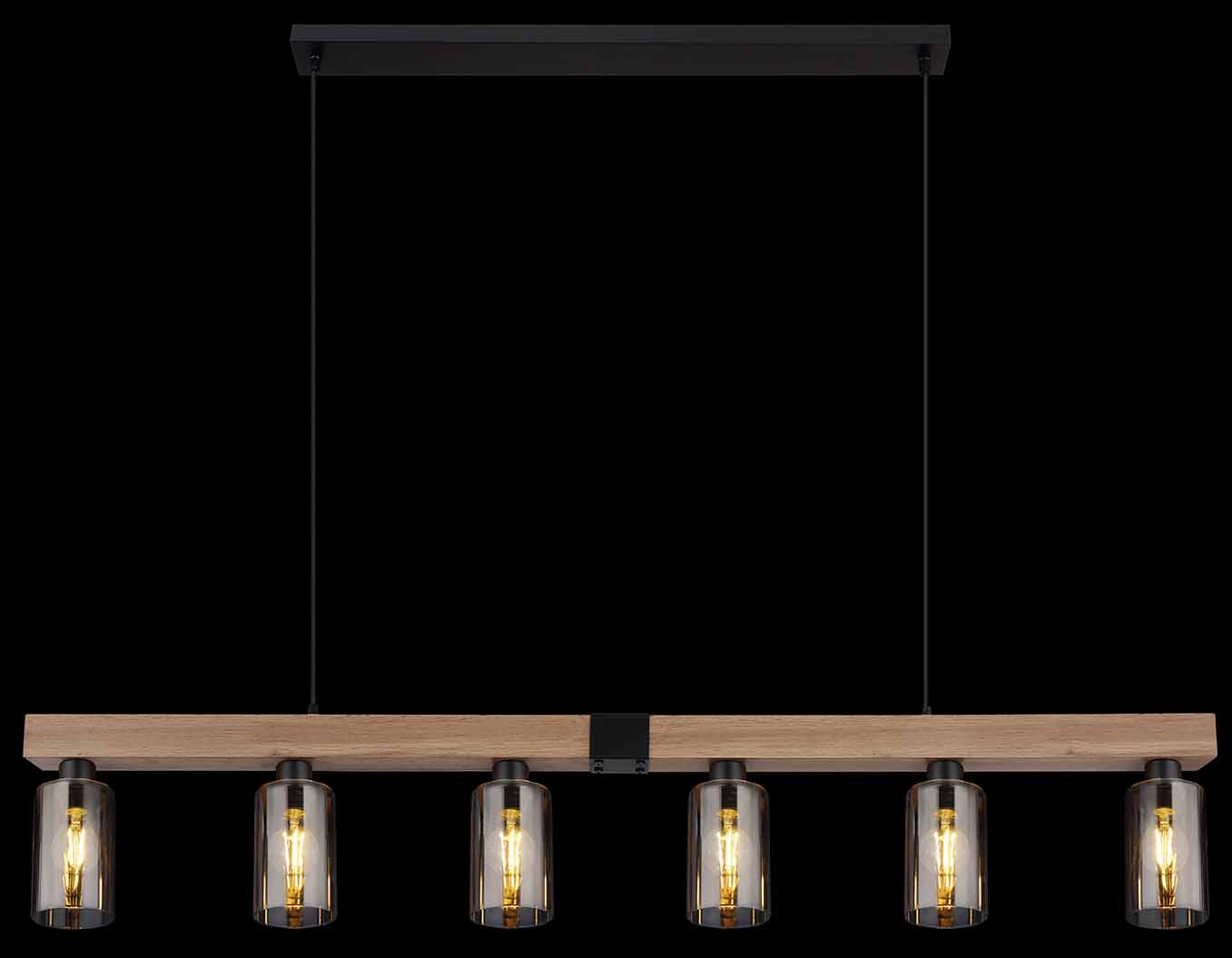 Lampe suspendue rurale en métal noir Globo Hadera – Image 5