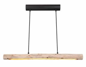 Alternative view of Lampe suspendue rurale en métal noir Globo Mella