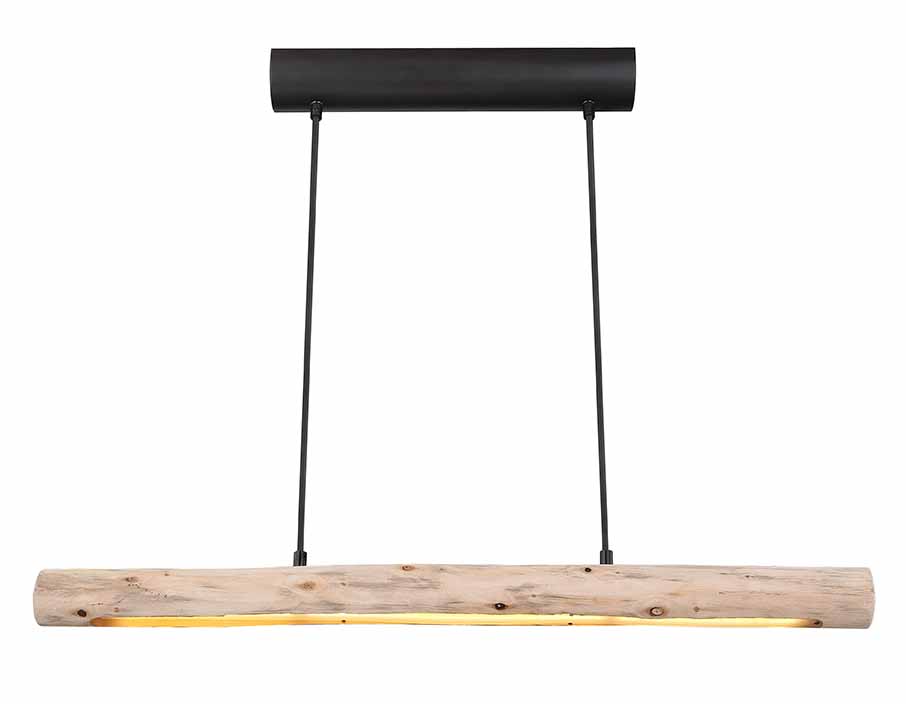 Lampe suspendue rurale en métal noir Globo Mella – Image 2