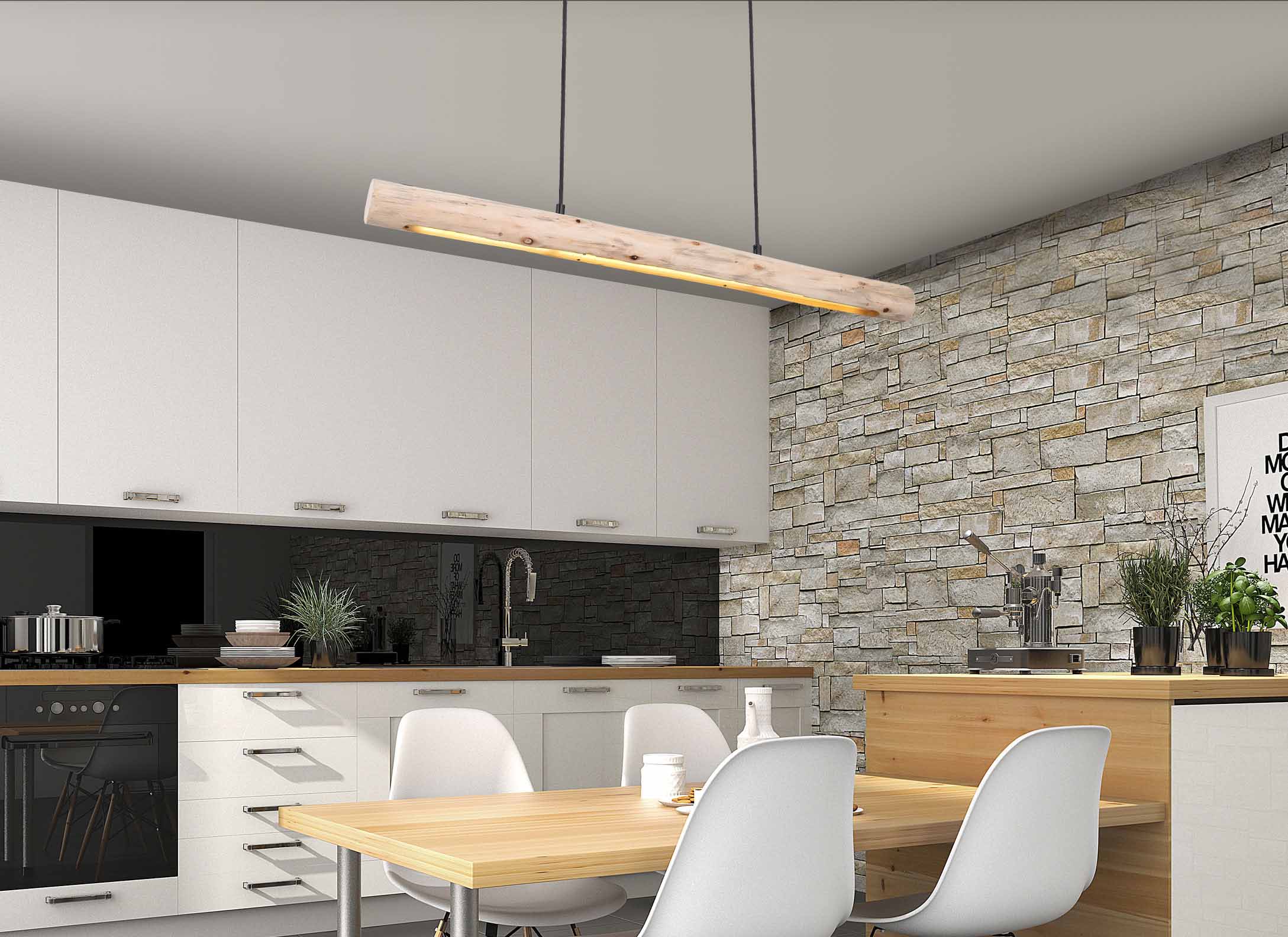 Lampe suspendue rurale en métal noir Globo Mella – Image 4