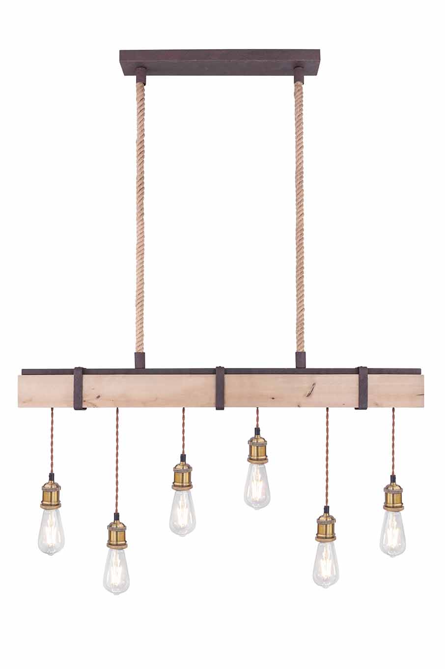 Suspension rustique en métal brun Globo Mucha – Image 2