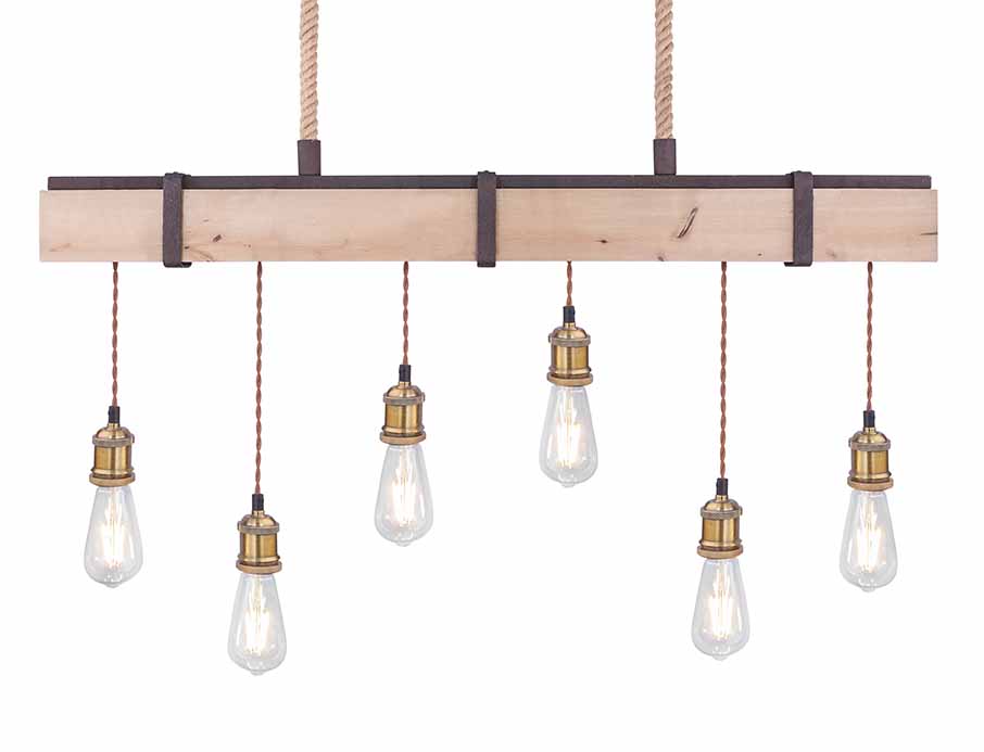 Suspension rustique en métal brun Globo Mucha – Image 3