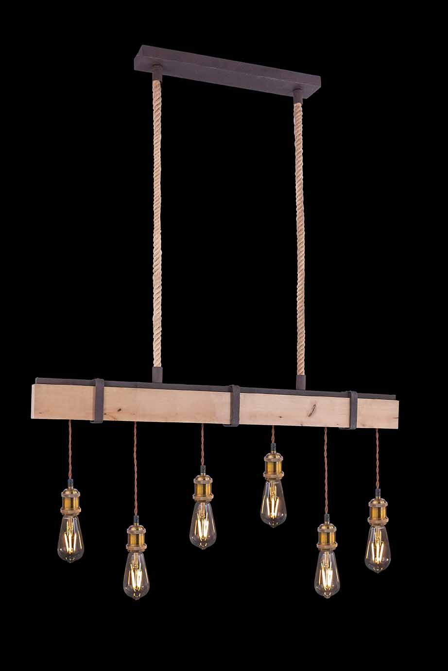 Suspension rustique en métal brun Globo Mucha – Image 4