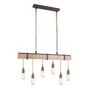 lampe-suspendue-rustique-en-métal-brun-globo-mucha-15316-6n