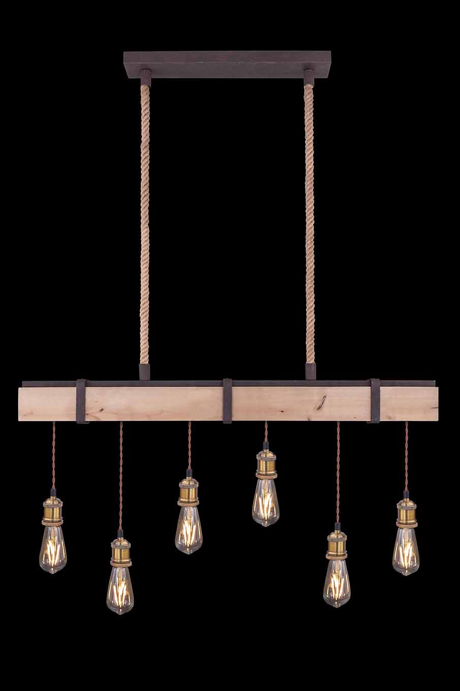 Suspension rustique en métal brun Globo Mucha – Image 5