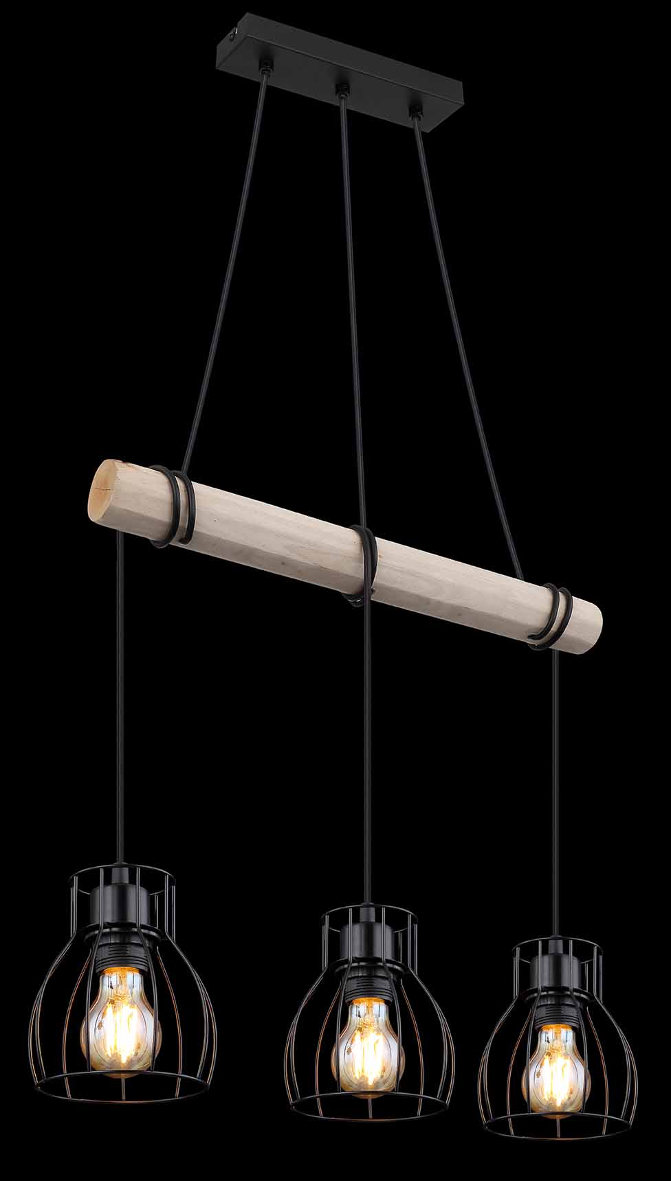 Suspension rustique en métal noir Globo Mina – Image 4