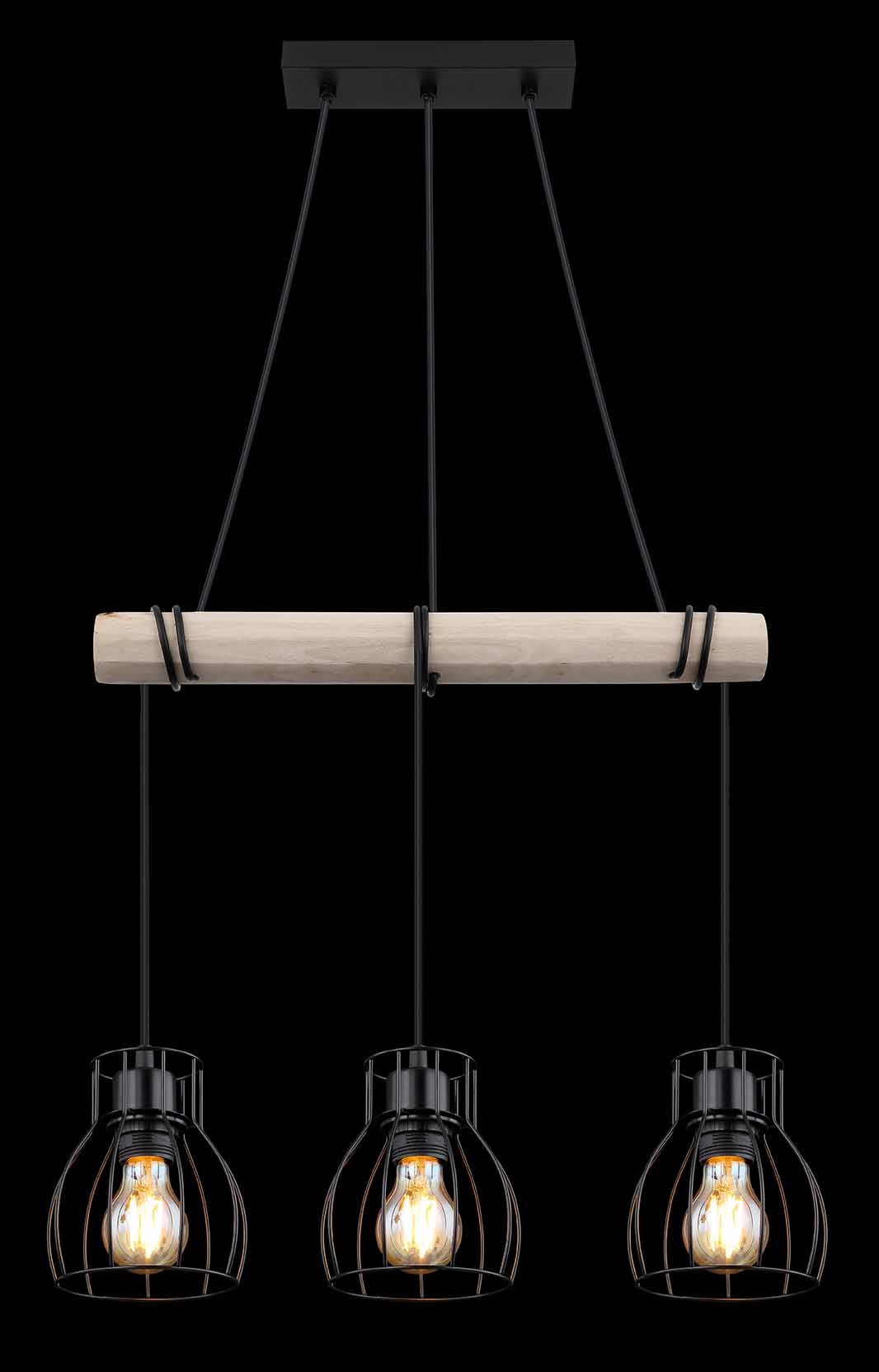 Suspension rustique en métal noir Globo Mina – Image 5