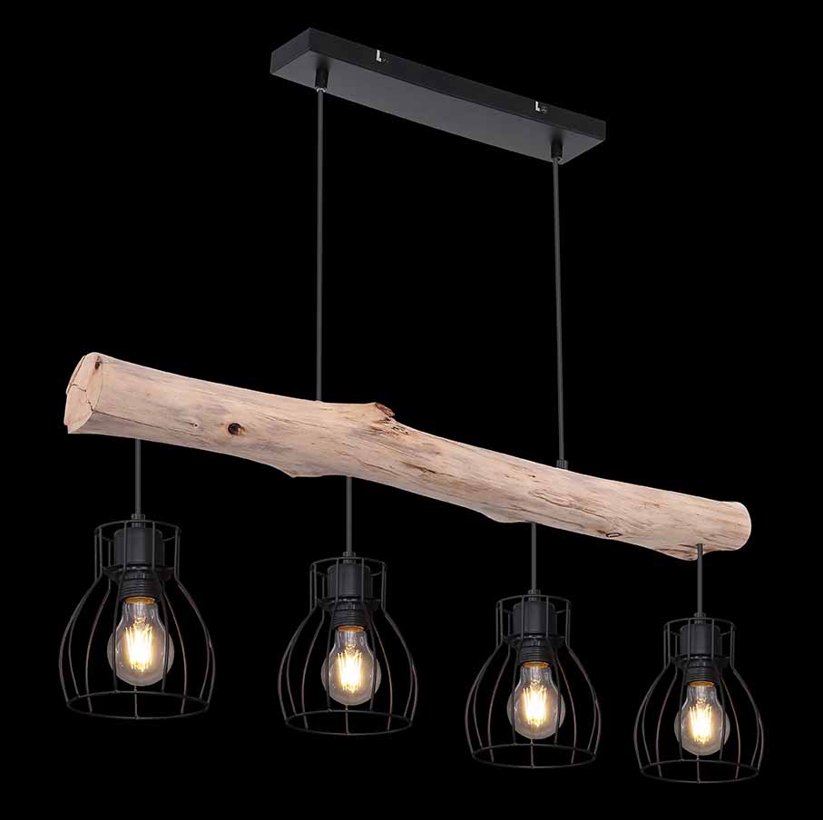 Suspension rustique en métal noir Globo Mina – Image 4