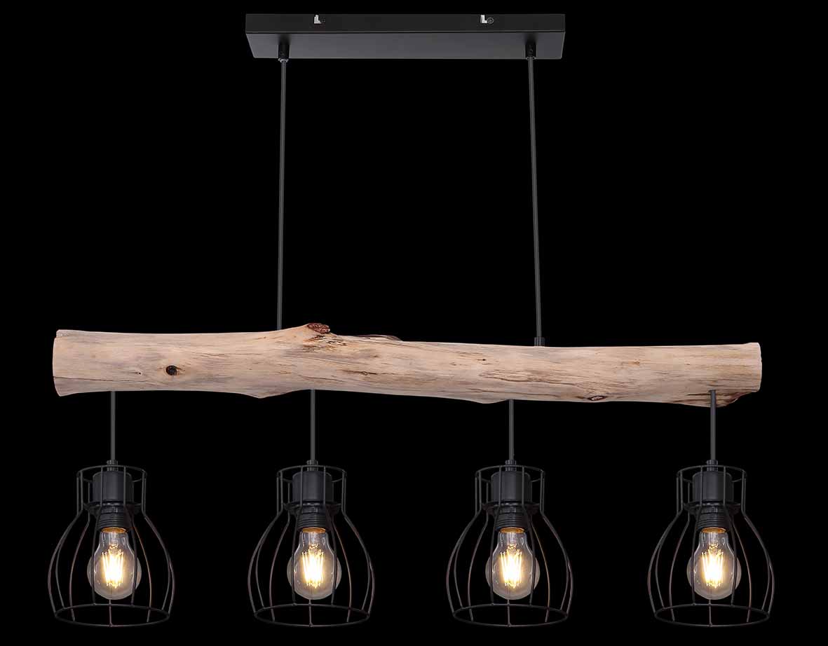 Suspension rustique en métal noir Globo Mina – Image 5