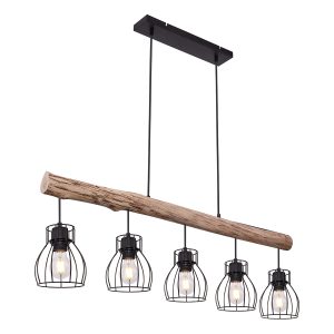lampe-suspendue-rustique-en-métal-noir-globo-mina-15326-5n