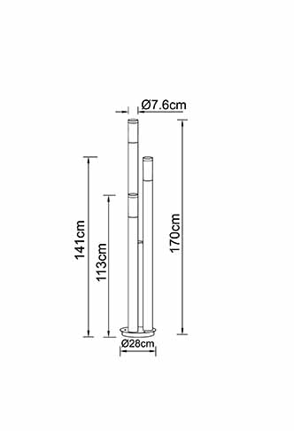 Lampes extérieures modernes en métal argenté Globo Boston – Image 4