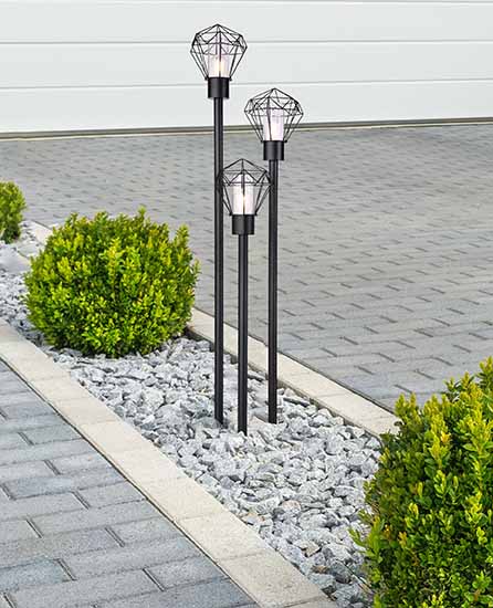 Lampes extérieures rétro noires en métal Globo Horace – Image 4