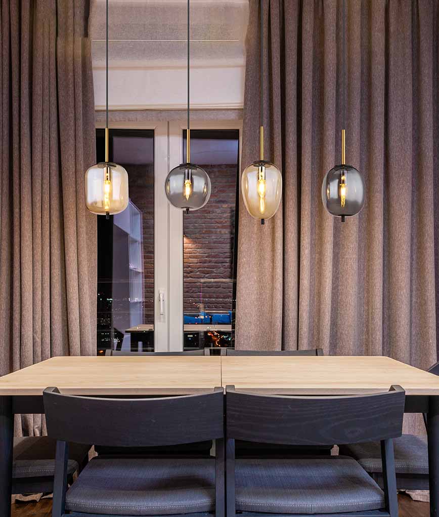 Suspension moderne en métal laiton Globo Blacky I – Image 4