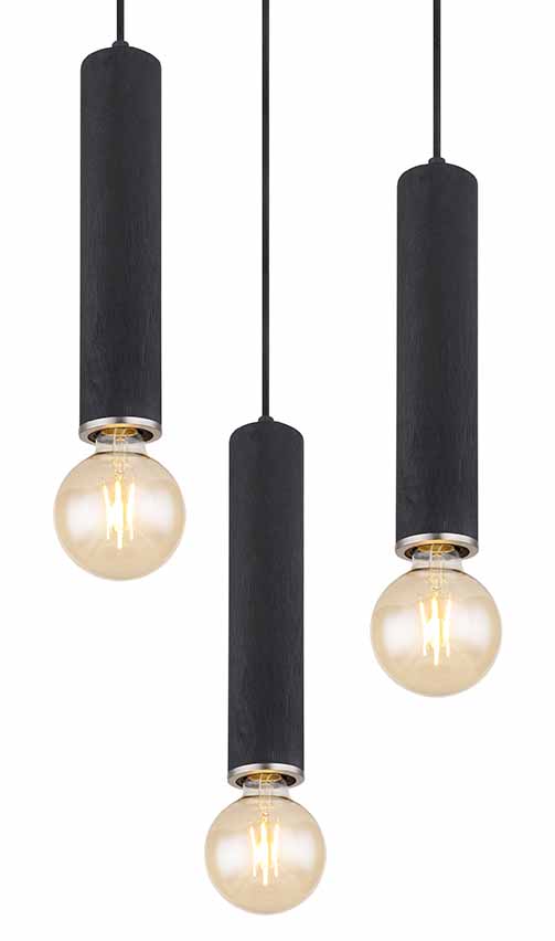 Lampes suspendues modernes en métal noir Globo Marion – Image 2