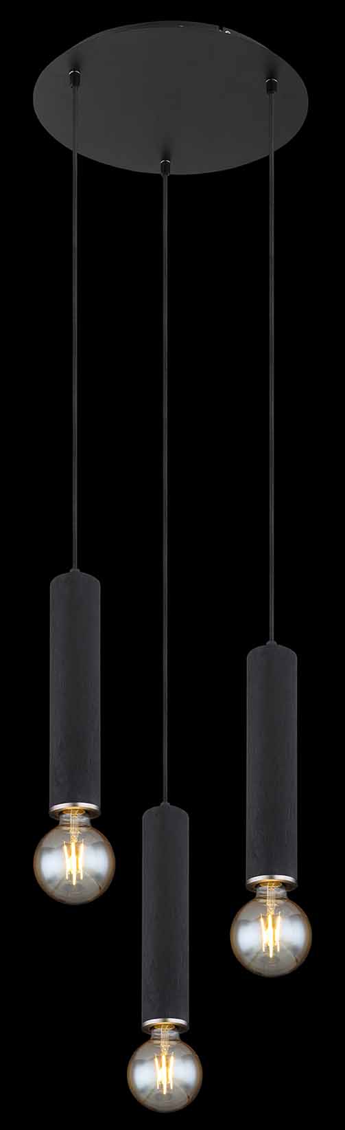 Lampes suspendues modernes en métal noir Globo Marion – Image 3