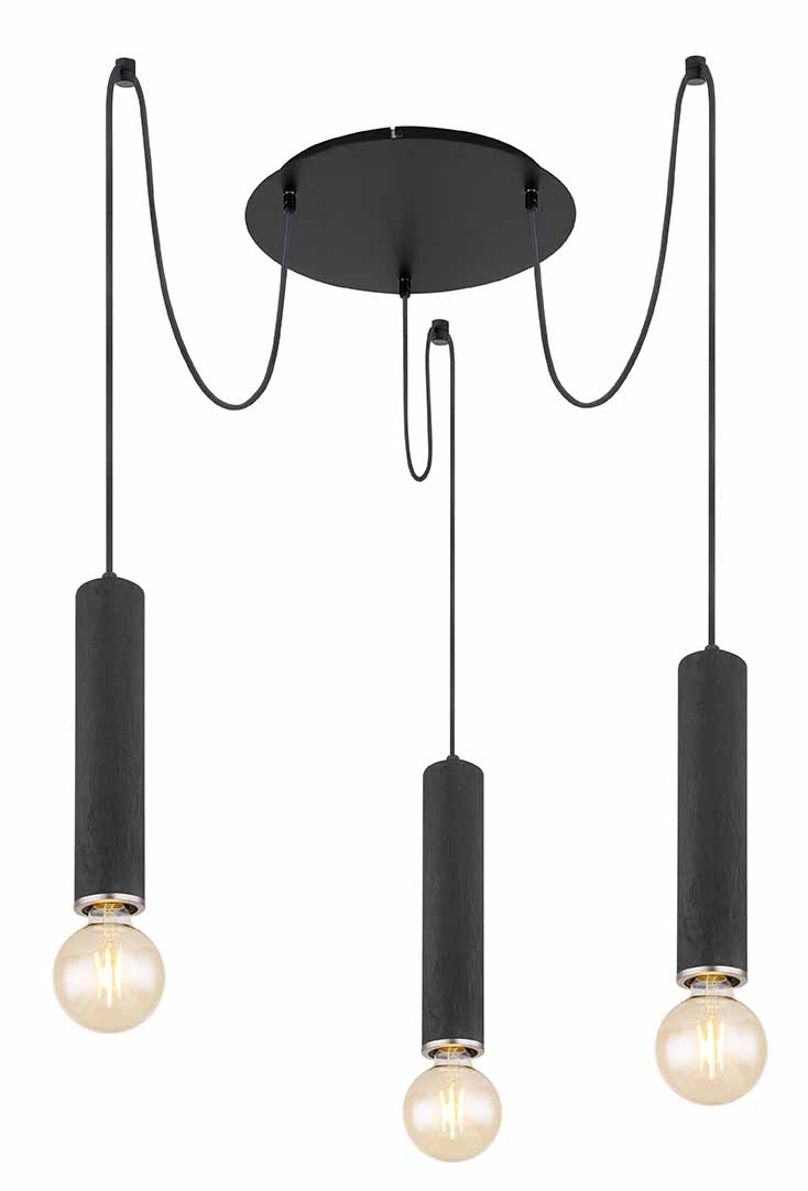 Lampes suspendues modernes en métal noir Globo Marion – Image 4