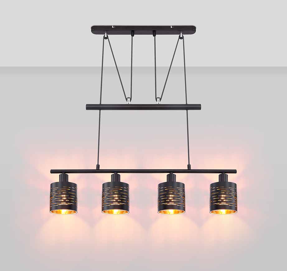 Plafonnier rétro rond noir Globo Tunno – Image 4