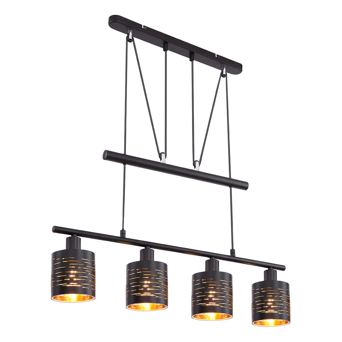 lampes-suspendues-rondes-rétro-noires-globo-tunno-15342-4hz