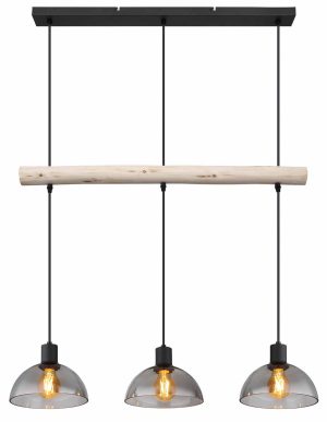 Alternative view of Lampes suspendues rondes rurales en métal noir Globo Lindi