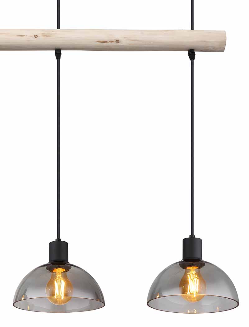 Lampes suspendues rondes rurales en métal noir Globo Lindi – Image 3